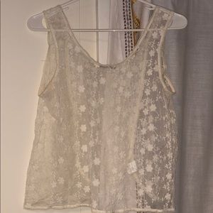 Cute Flower Mesh Top